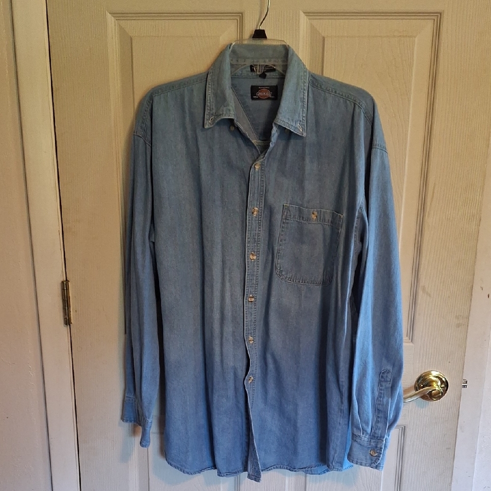 Dickies Denim Button-Up Shirt, L